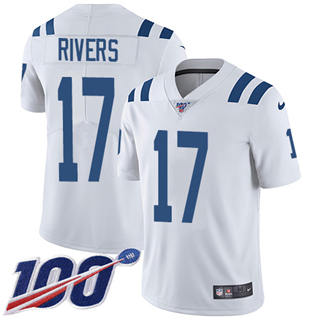 Nike Indianapolis Colts #17 Philip Rivers 100th Season 2020 White Vapor Untouchable Jersey
