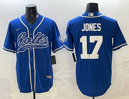 Nike Indianapolis Colts #17 Riley Leonard Blue Joint Authentic Stitched baseball jersey