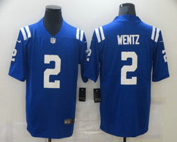 Nike Indianapolis Colts #2 Carson Wentz Blue Vapor Untouchable Authentic stitched NFL jersey