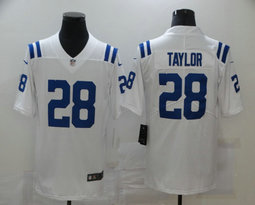 Nike Indianapolis Colts #28 Jonathan Taylor 2020 White Vapor Untouchable Authentic Stitched NFL Jersey