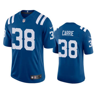 Nike Indianapolis Colts #38 T.J. Carrie Blue Vapor Untouchable Authentic Stitched NFL Jersey