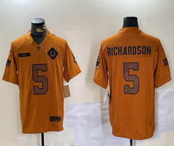 Nike Indianapolis Colts #5 Anthony Richardson 2023 Brown Salute To Service Authentic Stitched NFL Jersey