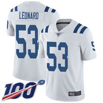 Nike Indianapolis Colts #53 Darius Leonard With NFL 100th Season Patch White Vapor Untouchable Authentic Stitched NFL Jersey