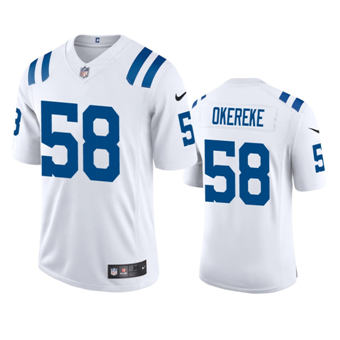 Nike Indianapolis Colts #58 Bobby Okereke White Vapor Untouchable Authentic Stitched NFL Jersey
