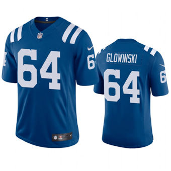 Nike Indianapolis Colts #64 Mark Glowinski Blue Vapor Untouchable Authentic Stitched NFL Jersey