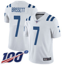 Nike Indianapolis Colts #7 Jacoby Brissett With NFL 100th Season Patch White Vapor Untouchable Authentic Stitched NFL Jersey