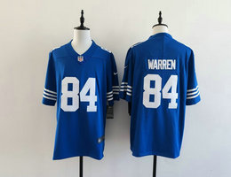 Nike Indianapolis Colts #84 Tyler Warren Blue Throwback Authentic Stitched NFL Jersey