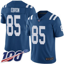 Nike Indianapolis Colts #85 Eric Ebron With NFL 100th Season Patch Blue Vapor Untouchable Authentic Stitched NFL Jersey