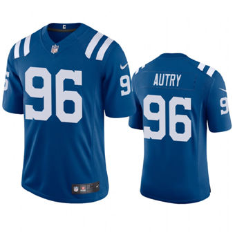 Nike Indianapolis Colts #96 Denico Autry Blue Vapor Untouchable Authentic Stitched NFL Jersey