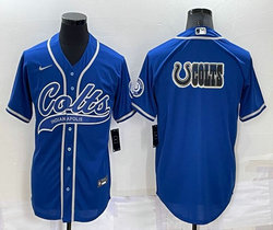 Nike Indianapolis Colts Blue Joint adults Big Logo Authentic Stitched baseball jersey
