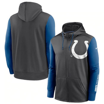 Nike Indianapolis Colts CharcoalRoyal Fan Gear Mascot Performance Full-Zip Hoodie