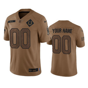 Nike Indianapolis Colts Custom 2023 Brown Salute To Service Authentic Stitched NFL Jersey