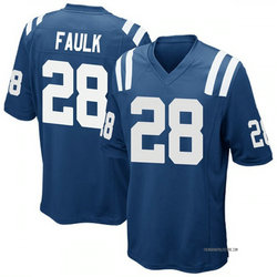 Nike Indianapolis colts #28 Marshall Faulk Blue Authentic Stitched NFL Jersey