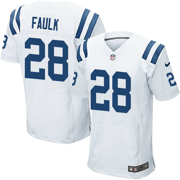 Nike Indianapolis colts #28 Marshall Faulk White Authentic Stitched NFL Jersey