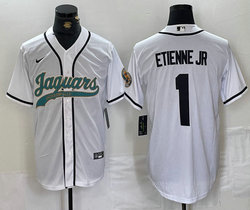 Nike Jacksonville Jaguars #1 Travis Etienne Jr White Joint Authentic Stitched baseball jersey