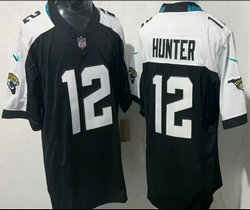 Nike Jacksonville Jaguars #12 Travis Hunter Black White 2025 Draft Jersey