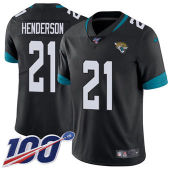 Nike Jacksonville Jaguars #21 C.J. Henderson 100th Season Black Vapor Untouchable Authentic stitched NFL jersey