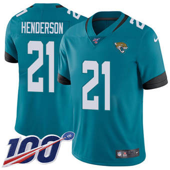 Nike Jacksonville Jaguars #21 C.J. Henderson 100th Season Green Vapor Untouchable Authentic stitched NFL jersey
