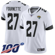 Nike Jacksonville Jaguars #27 Leonard Fournette With NFL 100th Season Patch White Vapor Untouchable Authentic Stitched NFL jersey