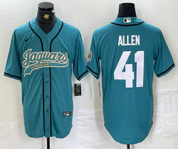 Nike Jacksonville Jaguars #41 Josh Allen Green Joint Authentic Stitched baseball jersey