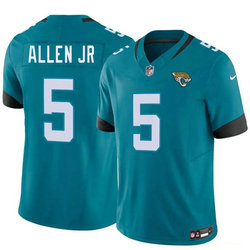 Nike Jacksonville Jaguars #5 LeQuint Allen Jr Teal 2026 Draft Authentic Stitched NFL Jersey