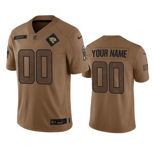 Nike Jacksonville Jaguars Custom 2023 Brown Salute To Service Authentic Stitched NFL Jersey