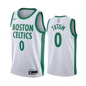 Nike Boston Celtics #0 Jayson Tatum White 20-21 City Authentic Stitched NBA Jersey