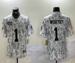 Nike Kansas City Chiefs #1 Xavier Worthy 2024 Salute to Service Authentic Stitched NFL Jersey