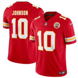 Nike Kansas City Chiefs #10 Emmett Johnson Red 2026 Draft Authentic Stitched NFL Jersey