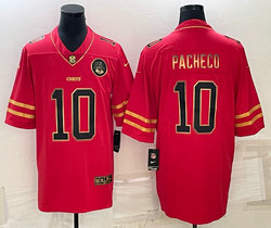 Nike Kansas City Chiefs #10 Isiah Pacheco Red Gold Name Authentic stitched NFL jersey