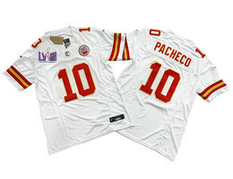 Nike Kansas City Chiefs #10 Isiah Pacheco White 2023 F.U.S.E With 2024 Super Bowl (LVIII ) patch Jersey