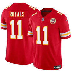 Nike Kansas City Chiefs #11 Jalen Royals Red 2025 Draft Authentic Stitched NFL Jersey