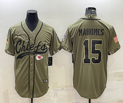 Nike Kansas City Chiefs #15 Patrick Mahomes 2022 Salute To Service Joint baseball jersey