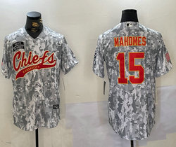 Nike Kansas City Chiefs #15 Patrick Mahomes 2024 Salute to Service Joint baseball Jersey