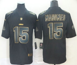 Nike Kansas City Chiefs #15 Patrick Mahomes Black Gold Vapor Untouchable Authentic Stitched NFL jersey