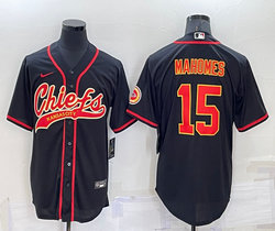 Nike Kansas City Chiefs #15 Patrick Mahomes Black Joint adults Authentic Stitched baseball jersey