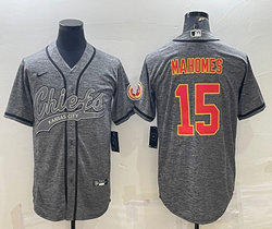 Nike Kansas City Chiefs #15 Patrick Mahomes Hemp grey Joint Authentic Stitched baseball jersey