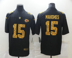 Nike Kansas City Chiefs #15 Patrick Mahomes II Black leopard grain Authentic Stitched NFL Jersey