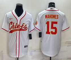 Nike Kansas City Chiefs #15 Patrick Mahomes White Joint adults Authentic Stitched baseball jersey