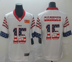 Nike Kansas City Chiefs #15 Patrick Mahomes White Throwback flag Authentic Stitched NFL Jersey