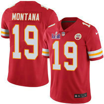 Nike Kansas City Chiefs #19 Joe Montana Red Vapor Untouchable With 2024 Super Bowl (LVIII ) patch Jersey
