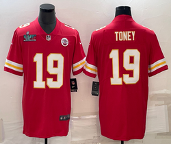 Nike Kansas City Chiefs #19 Kadarius Toney Red Super Bowl LVII Patch Authentic stitched NFL jersey