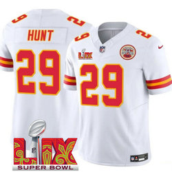 Nike Kansas City Chiefs #29 Kareem Hunt White 24-25 Super Bowl LIX Vapor Untouchable Jersey