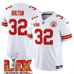 Nike Kansas City Chiefs #32 Nick Bolton White 24-25 Super Bowl LIX Vapor Untouchable Jersey