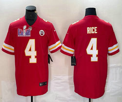 Nike Kansas City Chiefs #4 Rashee Rice Red Vapor Untouchable With 2024 Super Bowl (LVIII ) patch Jersey