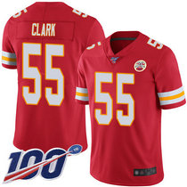 Nike Kansas City Chiefs #55 Frank Clark 100th Season Red Vapor Untouchable Authentic stitched NFL jersey