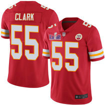 Nike Kansas City Chiefs #55 Frank Clark Red Vapor Untouchable With 2024 Super Bowl (LVIII ) patch Jersey