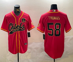 Nike Kansas City Chiefs #58 Derrick Thomas Red Gold Name Joint Authentic Stitched baseball jersey