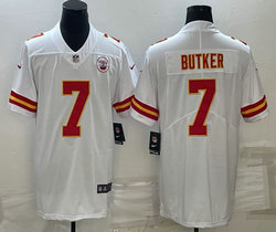 Nike Kansas City Chiefs #7 Harrison Butker White Vapor Untouchable Limited Authentic stitched NFL jersey