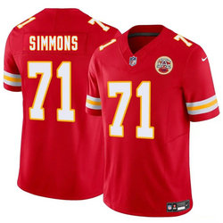 Nike Kansas City Chiefs #71 Josh Simmons Red 2025 Draft Authentic Stitched NFL Jersey